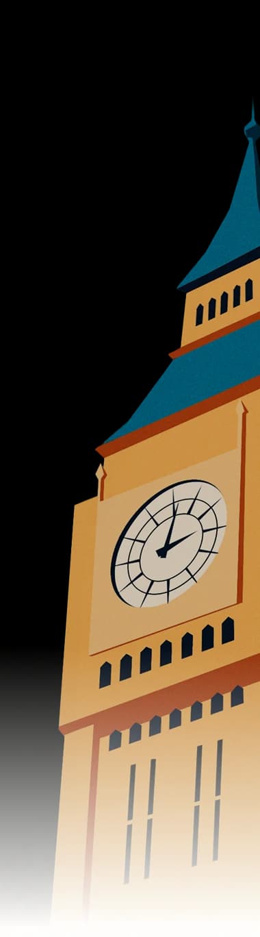 UK landmark illustration representing Commenda's United Kingdom incorporation service