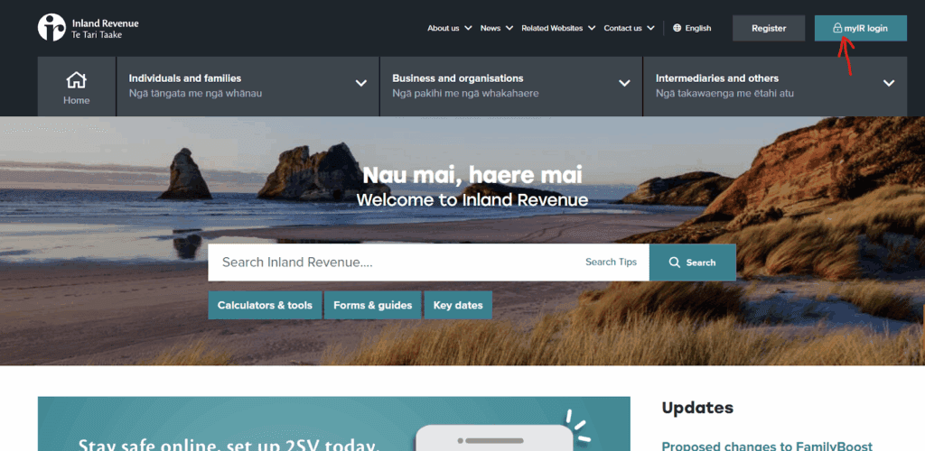 Log in to myIR