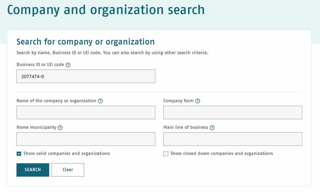 Company and organization search