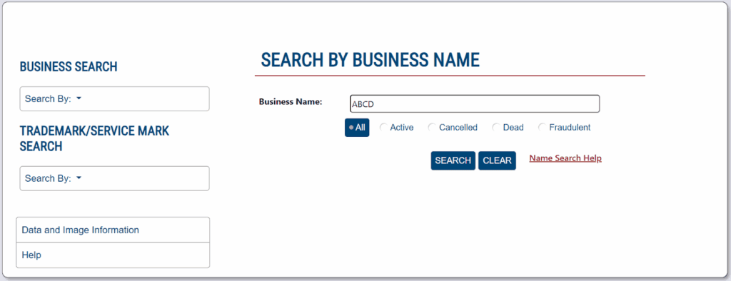 Enter search criteria