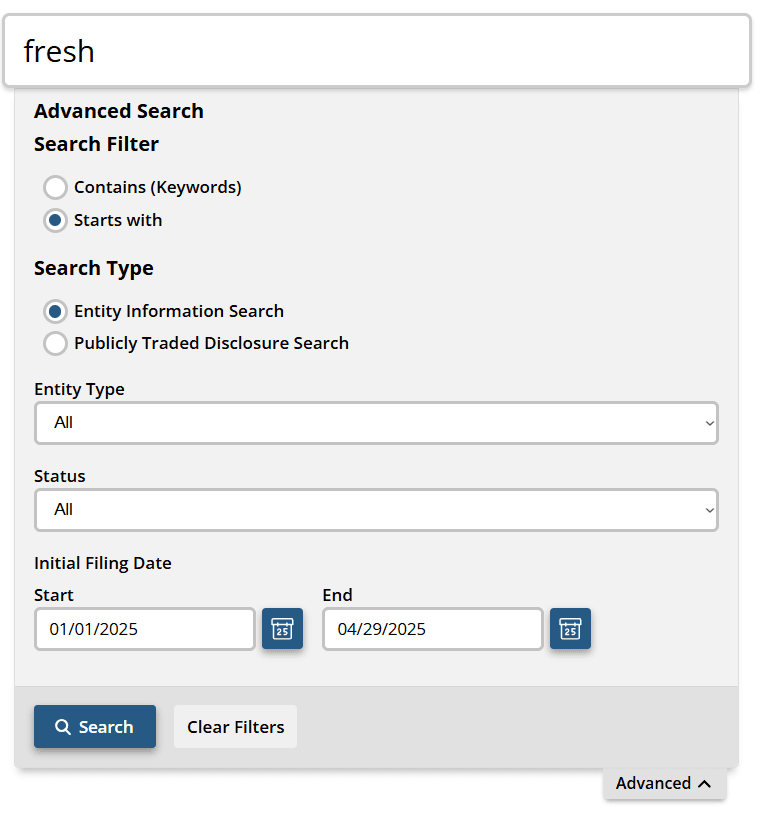 Search Criteria