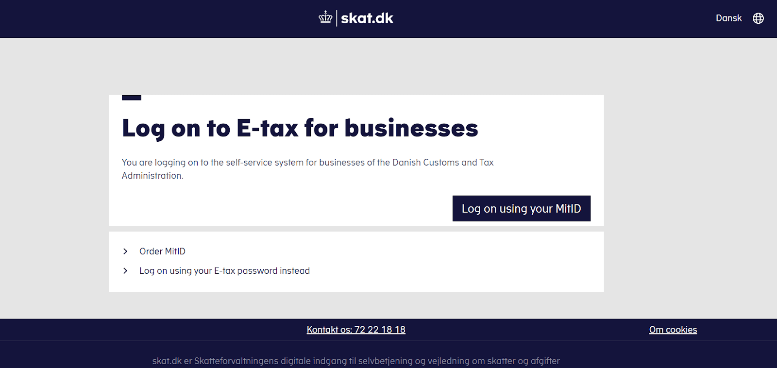 Danish Tax Agency’s online portal