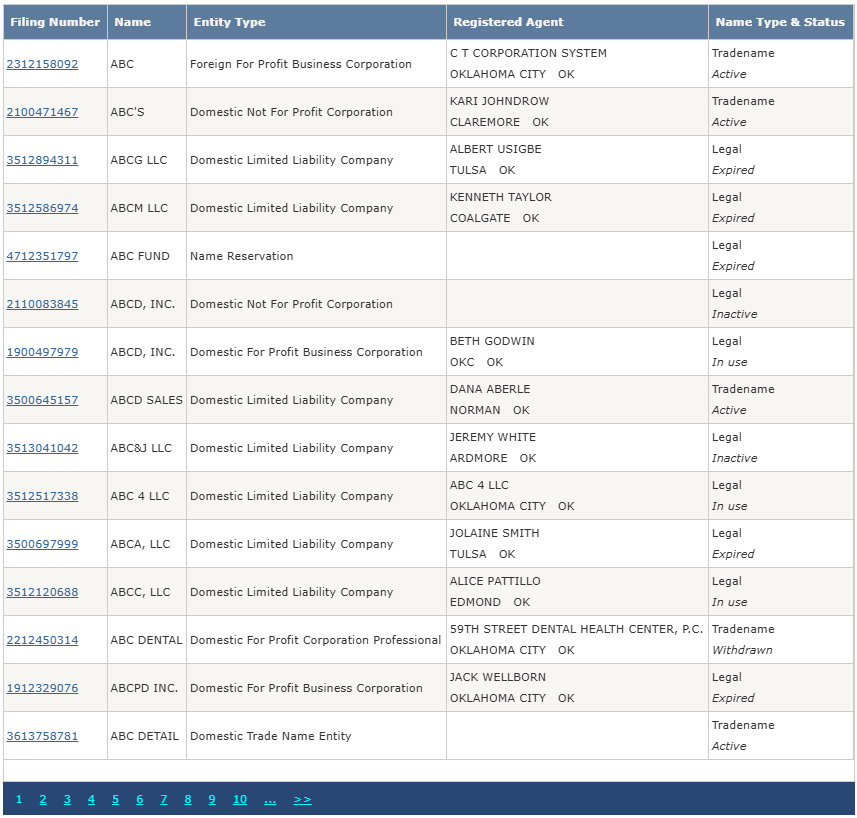Review search results